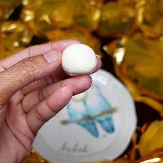 edible eyes onto a rasmalai