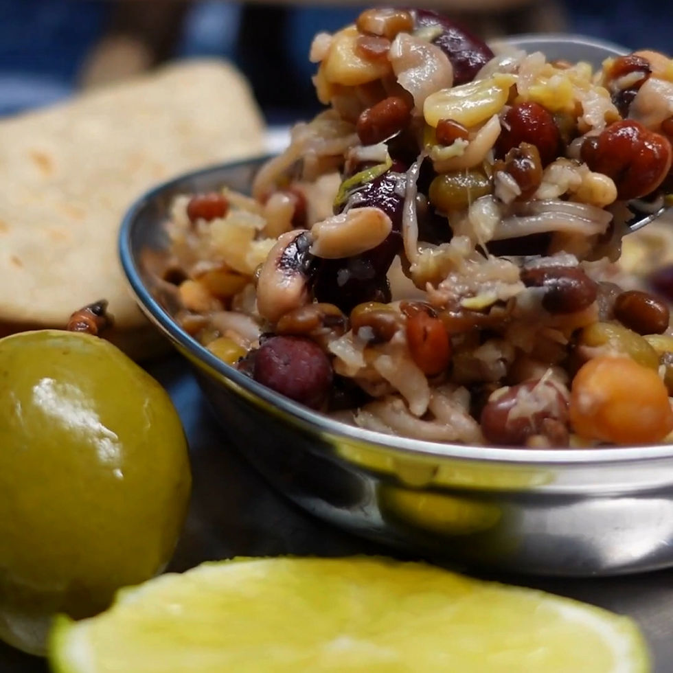 Gujarati Nori Nem Sprouted Pulses Vadhu Fasting Vrat Recipe