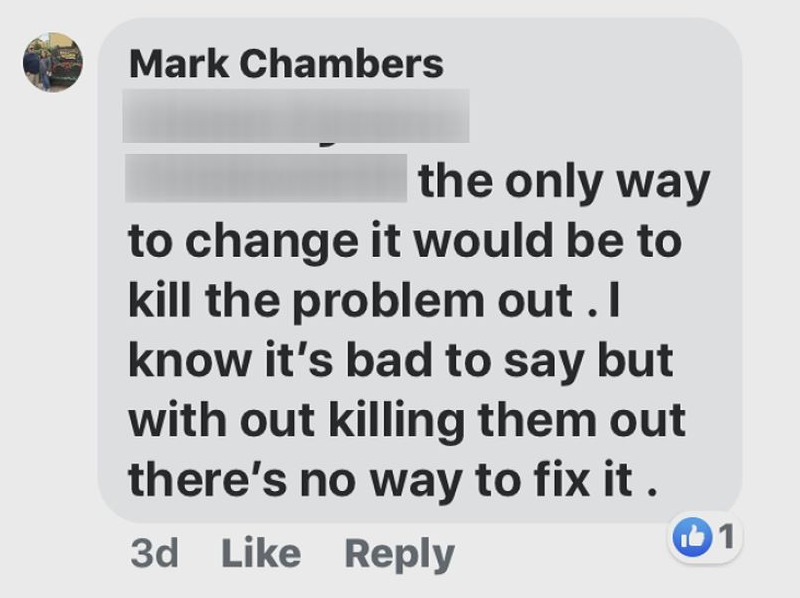 Mayor Mark Chambers' comment on social media.