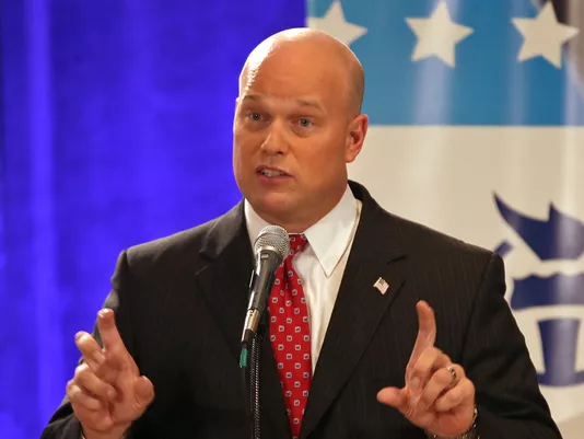 Matthew Whitaker, not Mr. Clean in a suit. (Photo: Bill Neibergall/The Register)