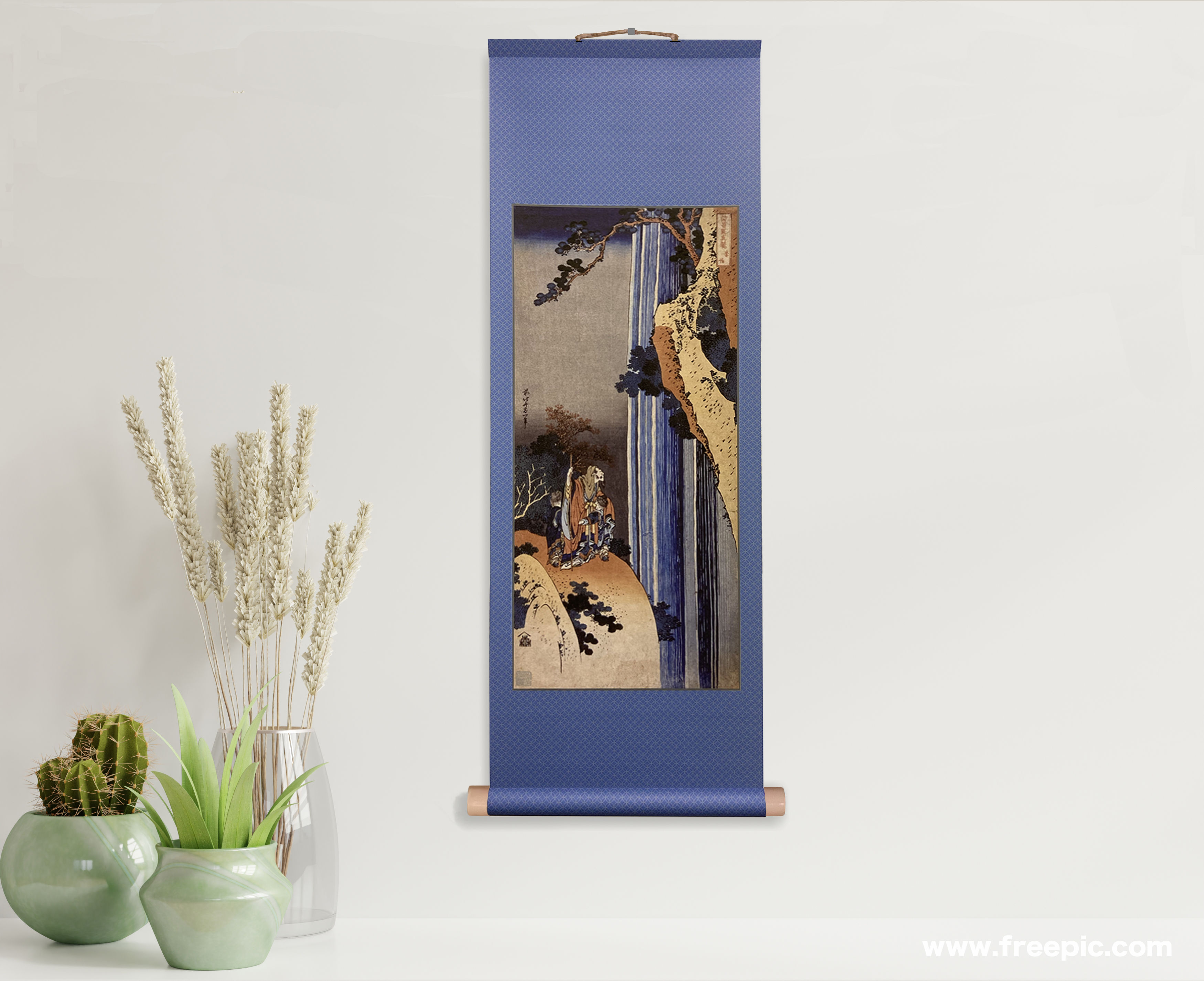 シン掛け軸 北斎【李白】染め摺り