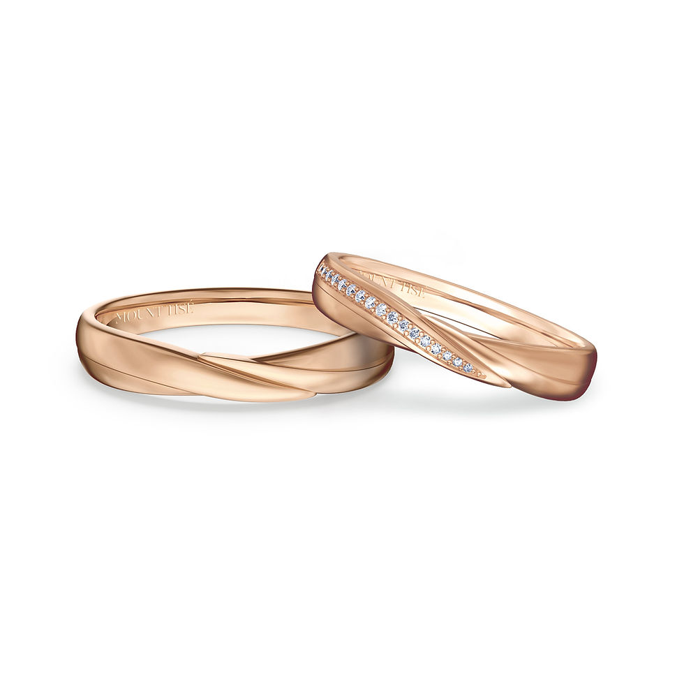 Thumbnail: Couple's Ring·Reflet d'Amour | Delicate Layered Pave Diamond Wedding Ring RG
