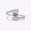 Thumbnail: Modern Twisted Shank Pavé 4-Prong Engagement Ring|18K White Gold | Platinum