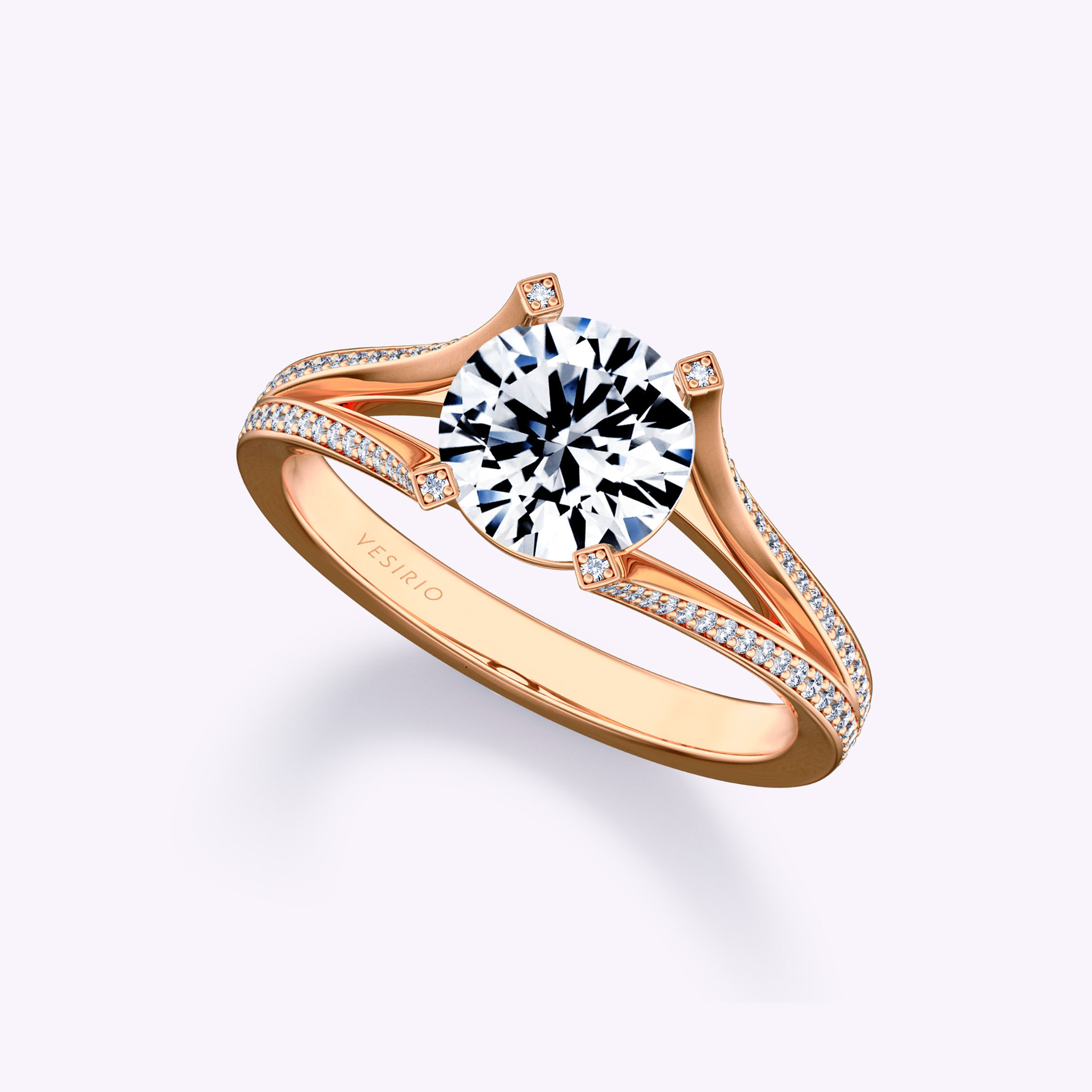 Modern Solitaire 4-Prong Diamond Engagement Ring | 18K Rose Gold