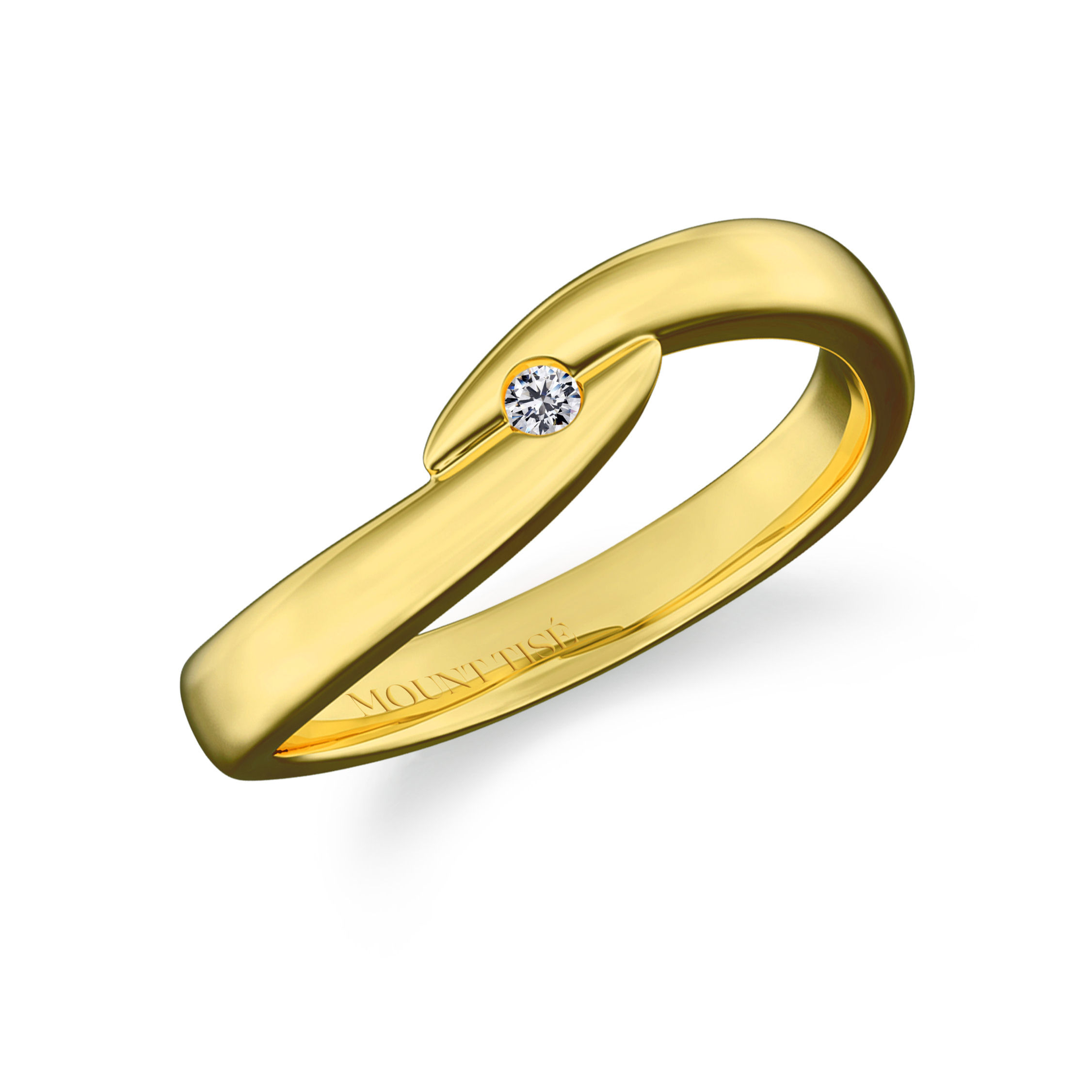 Women's Ring·Wedding Rings|Unique Design Curve Women's Wedding Ring YG