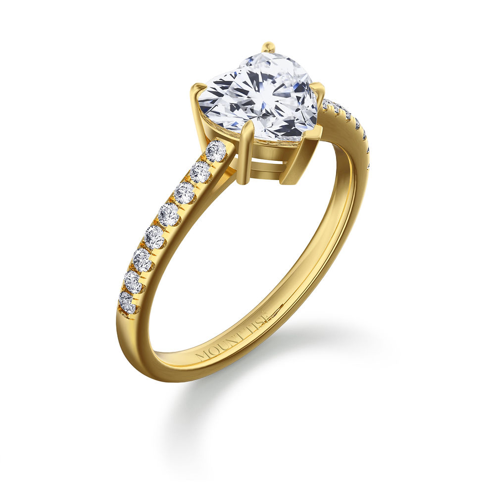 Thumbnail: Lumière Collection|Simple Pave Band Heart Shaped Engagement Diamond Ring