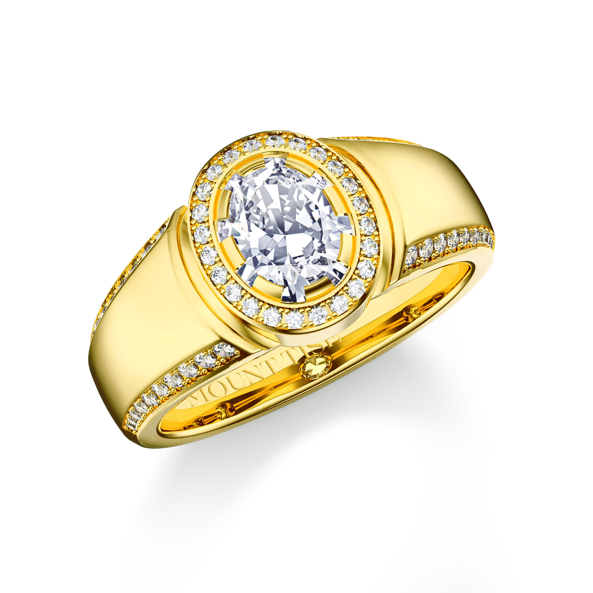 Valse Viennoise Collection|Gorgeous Wide-Shank Halo Oval Diamond Engagement Ring