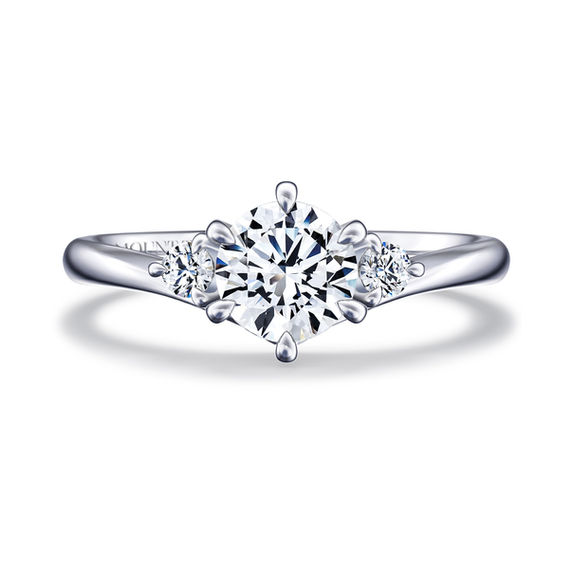 Classic Elegant Three-Stone 6-Prong Diamond Ring
