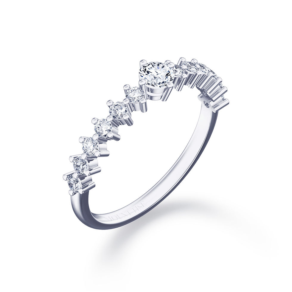Thumbnail: Voie Lactée Collection|Graceful Delicate Round Cut Anniversary Ring