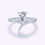 Thumbnail: Solitaire Pear Shaped Pavé Engagement Diamond Ring|18K White Gold | Platinum