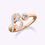 Vintage Italic Initial B Pavé Bezel Diamond Ring | 18K Rose Gold