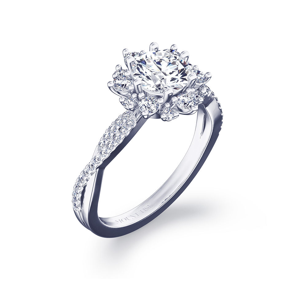 Thumbnail: Pureté Collection|Twisted Shank 6-Prong Round Diamond Engagement Ring