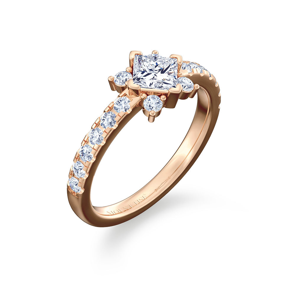 Thumbnail: Lumière Collection | Luxuriant Pave Shank Princess Cut Engagement Diamond Ring