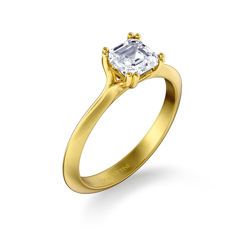 Thumbnail: Lumière Collection|Simple Stylish Asscher Cut 4-Prong Engagement Diamond Ring
