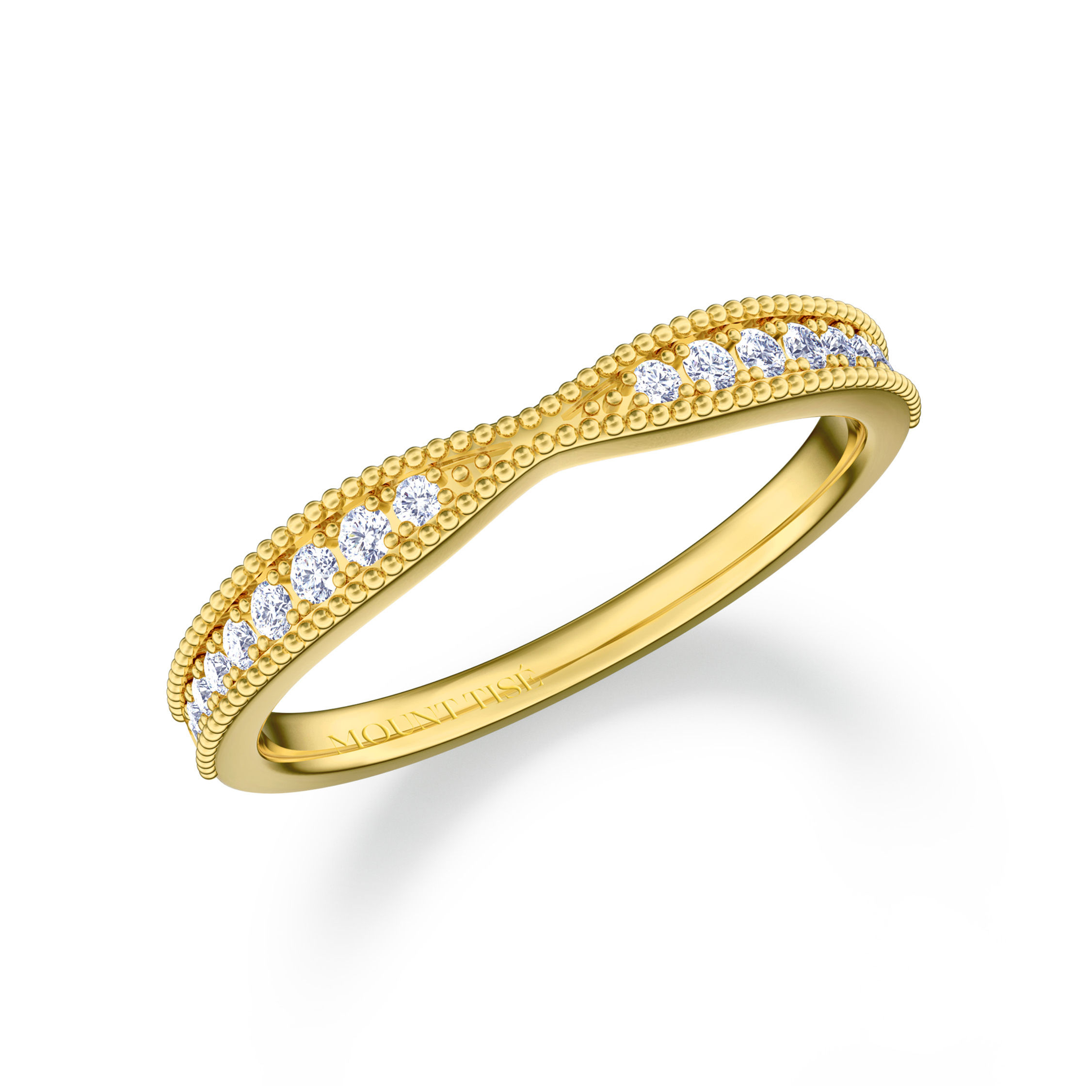 Women's Rings · Wedding Rings|Vintage Milgrain Wavy Pave Women's Wedding Ring