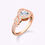 Ornate Wavy Pavé Shank Round Engagement Ring | 18K Rose Gold