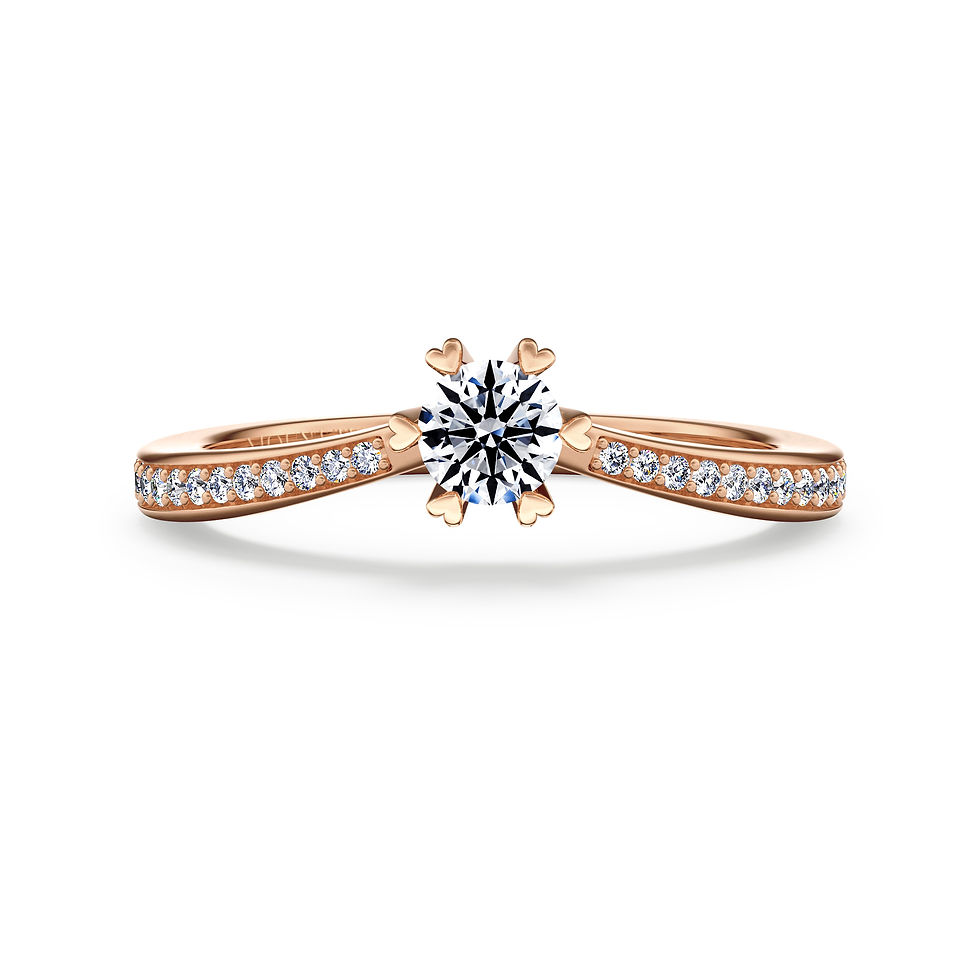 Thumbnail: Lumière Collection|Pave Shank Heart-Prong Round Diamond Engagement Ring