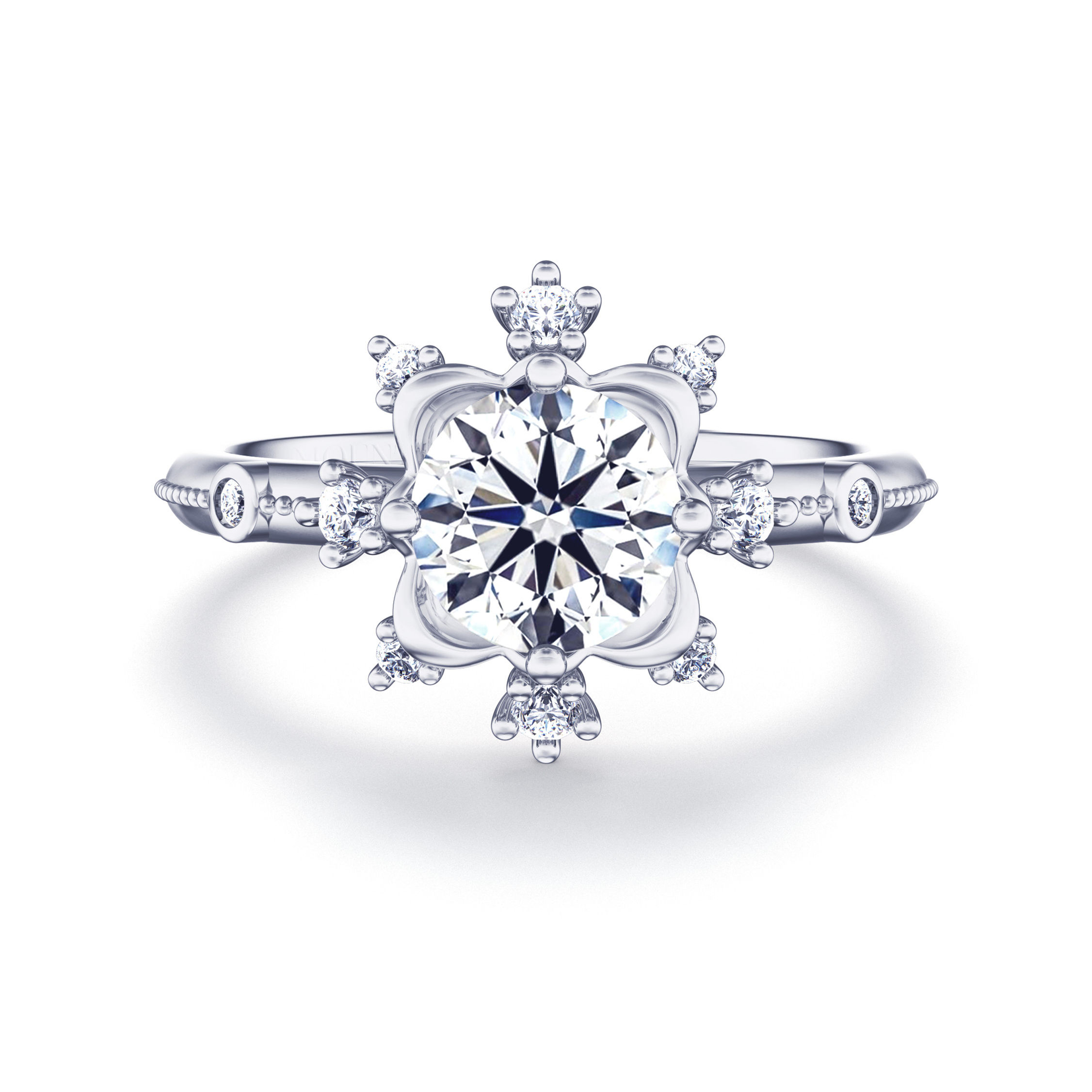 Fleur de Rêve Collection|Graceful Romantic Sakura Engagement Diamond Ring