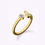 Thumbnail: Chic Unique Initial J Bezel Diamond Ring | 18K Yellow Gold