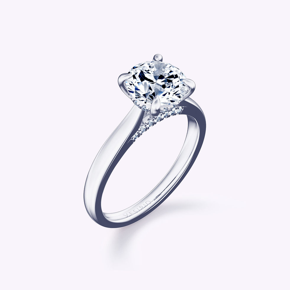 Classic Cathedral 4-Prong Engagement Diamond Ring|18K White Gold | Platinum