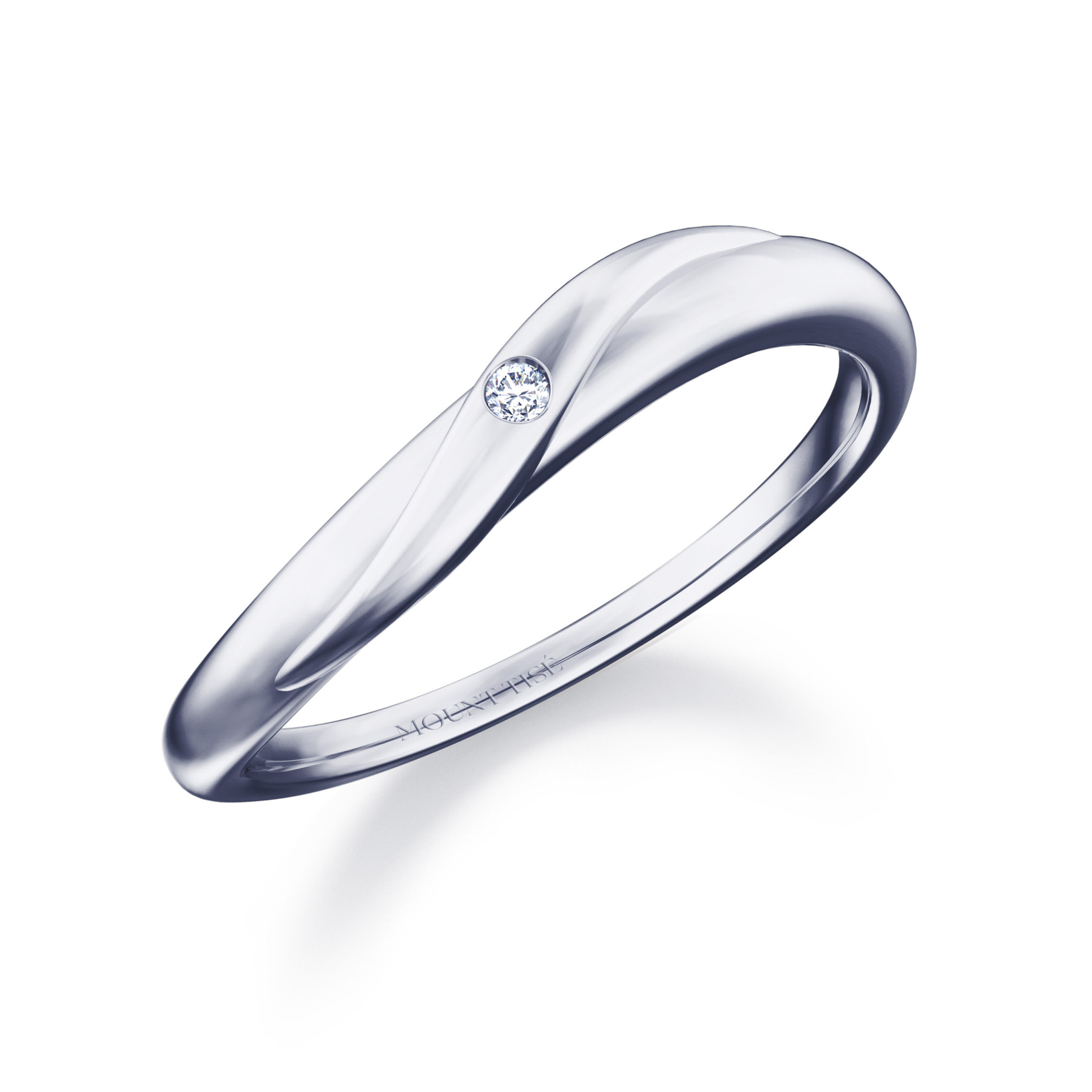 Men's Ring·Wedding Rings| Simple Twisted Shank Diamond Wedding Ring WG