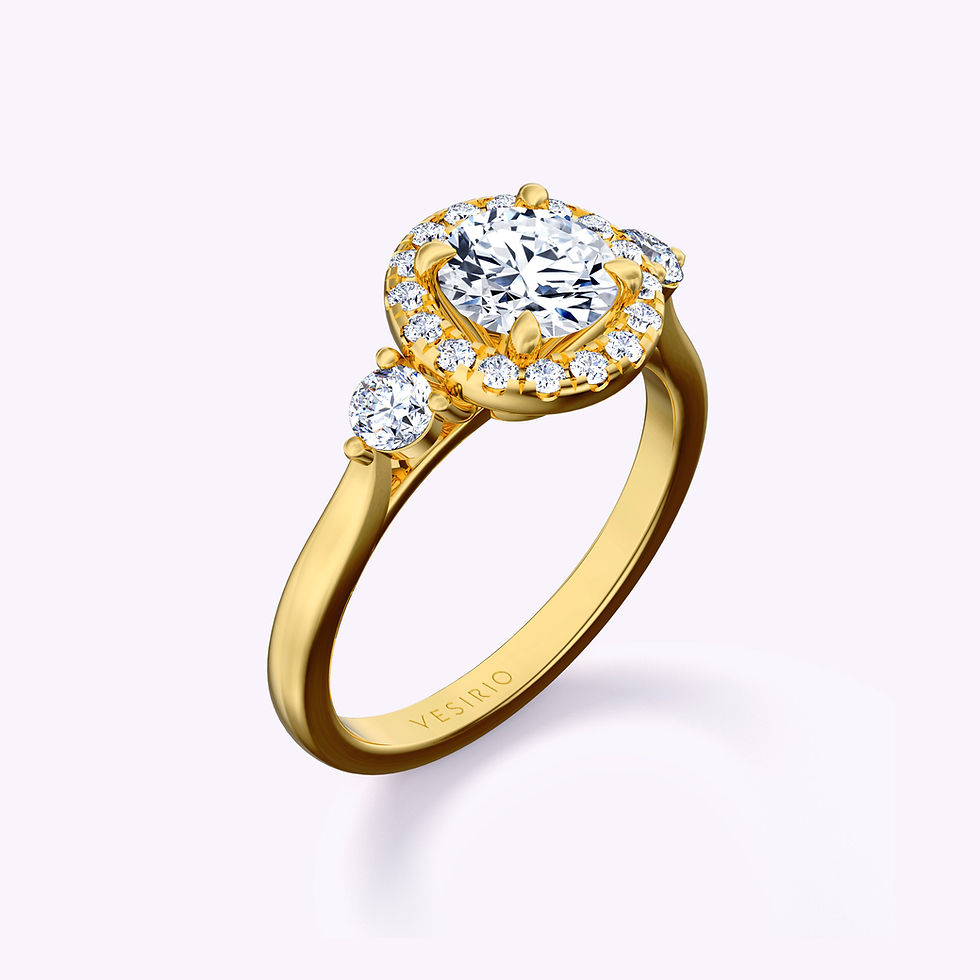 Interwined-Shank Pavé Round Diamond Engagement Ring | 18K Yellow Gold