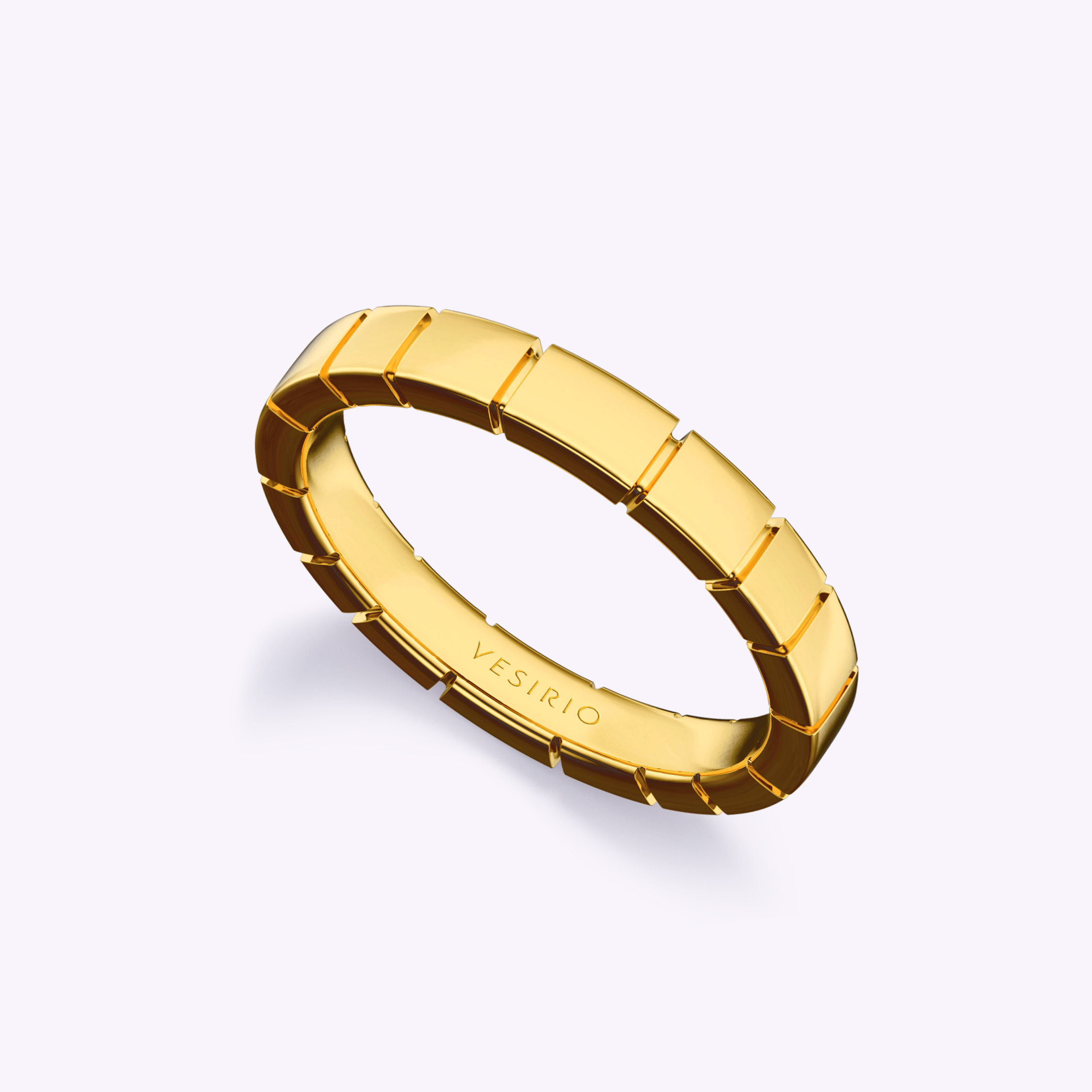 Simple Niche Cube Men's Diamond Ring | 18K Yellow Gold