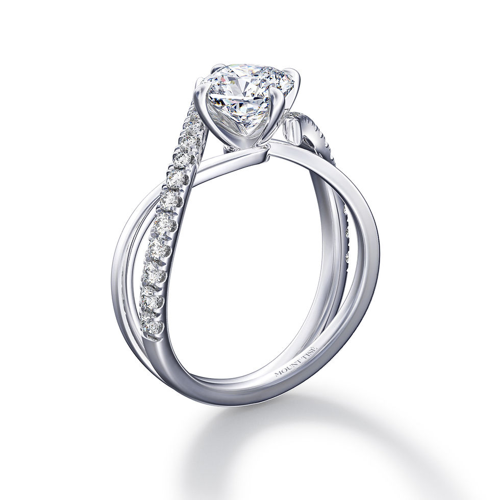 Thumbnail: Majestueuse ·Croisé Brillante|Infinity Split Shank Pave Diamond Ring