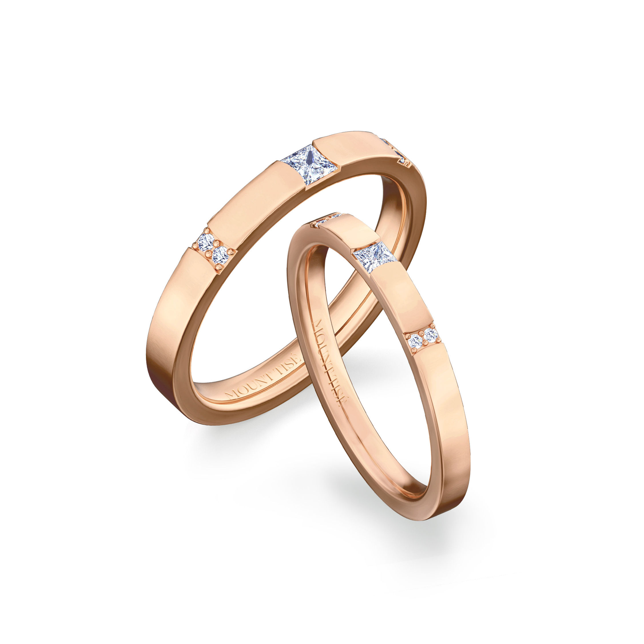 Couple Ring·Délicatesse|Delicate Tension Set Princess Wedding Diamond Ring RG