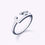Asymmetrical Open-Band Bezel Set Round Diamond Ring  | Platinum
