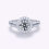 Thumbnail: Classic Halo Split Shank Diamond Engagement Ring | 18K White Gold | Platinum