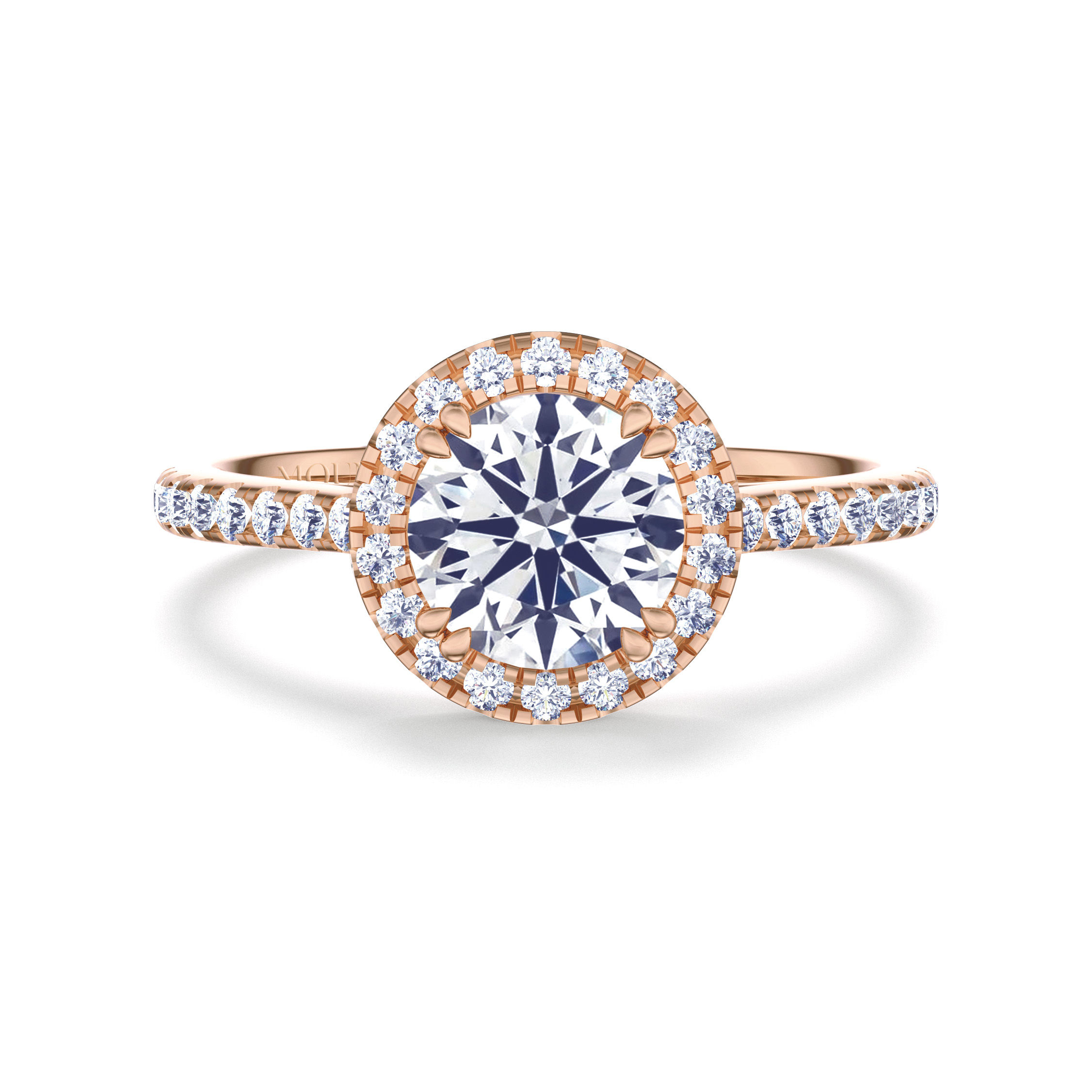 Valse Viennoise Collection|Elegant Ornate Halo Engagement Diamond Ring