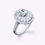 Thumbnail: Art Deco Floral Halo Diamond Engagement Ring | 18K White Gold | Platinum