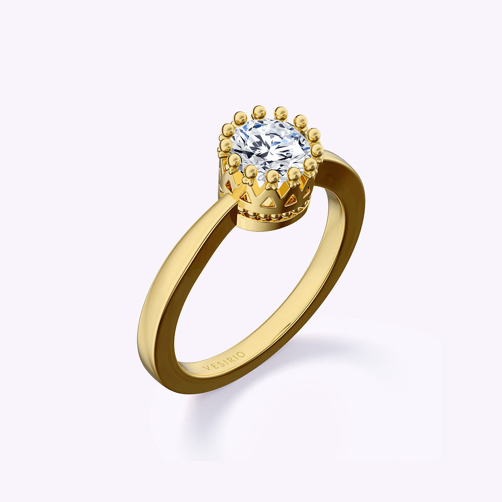 Simple Solitaire Chic Vintage Round Diamond Ring | 18K Yellow Gold