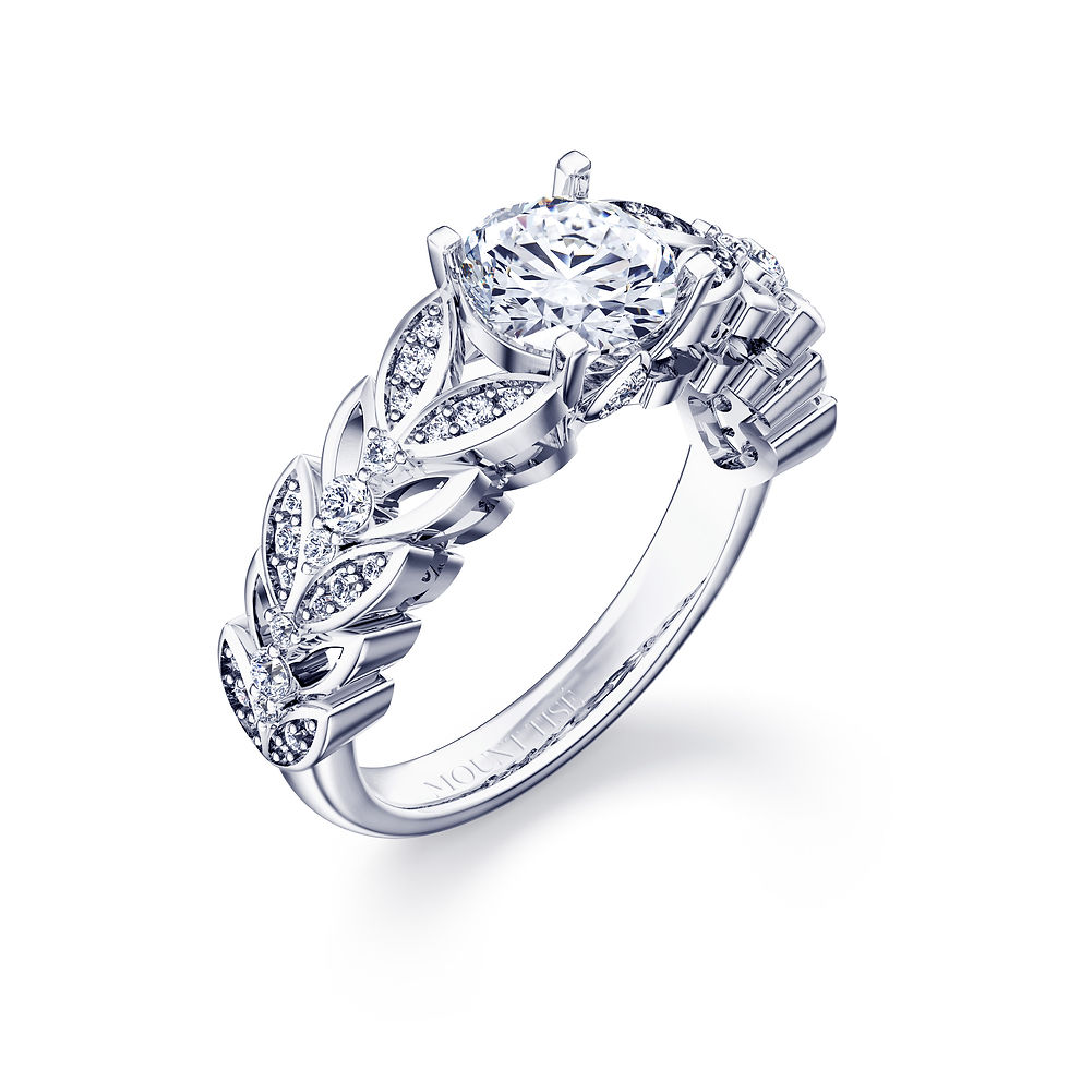 Thumbnail: Lumière Collection|Dancing Leaves 4-Prong Round Diamond Engagement Ring