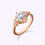 Thumbnail: Unique Retro Claddagh Heart Diamond Engagement Ring | 18K Rose Gold