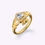 Thumbnail: Deluxe Pavé Halo Claddagh Engagement Ring | 18K Yellow Gold
