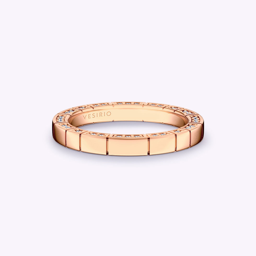 Simple Niche Cube Wedding Diamond Ring | 18K Rose Gold