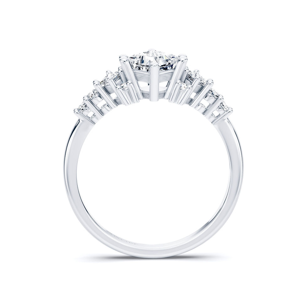 Thumbnail: Écho Lumineux | Princess Cut Diamond Cluster Engagement Ring