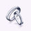 Thumbnail: Exquisite Interlaced Curves Matching Couple Ring | 18K White Gold | Platinum