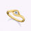 Thumbnail: Modern Twisted-Shank Evil Eye Tension Engagement Ring | 18K Yellow Gold
