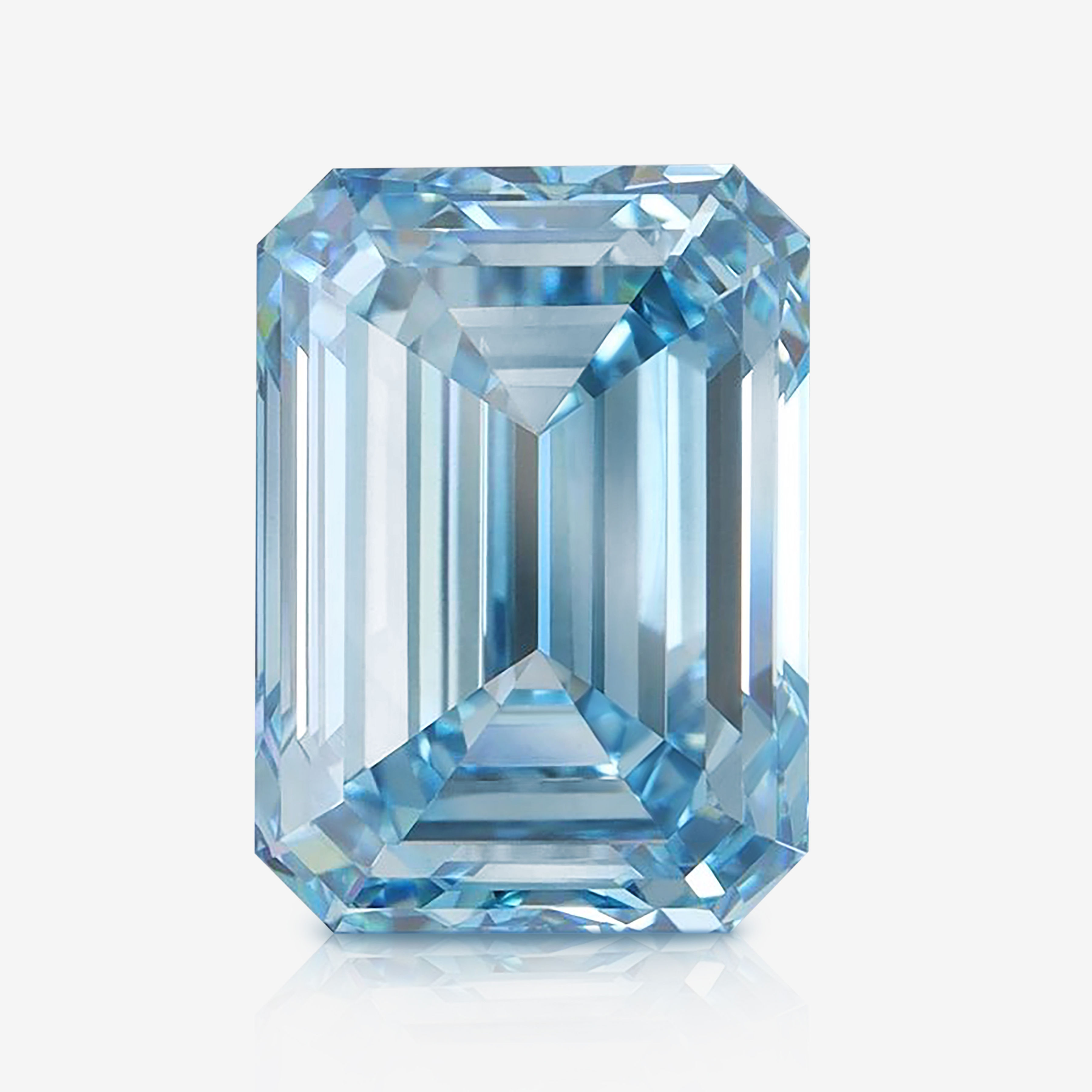 Diamond From Hair | Emerald Cut | Blue | IGI