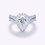 Thumbnail: Modern Pavé Halo Teardrop Diamond Engagement Ring | 18K White Gold | Platinum