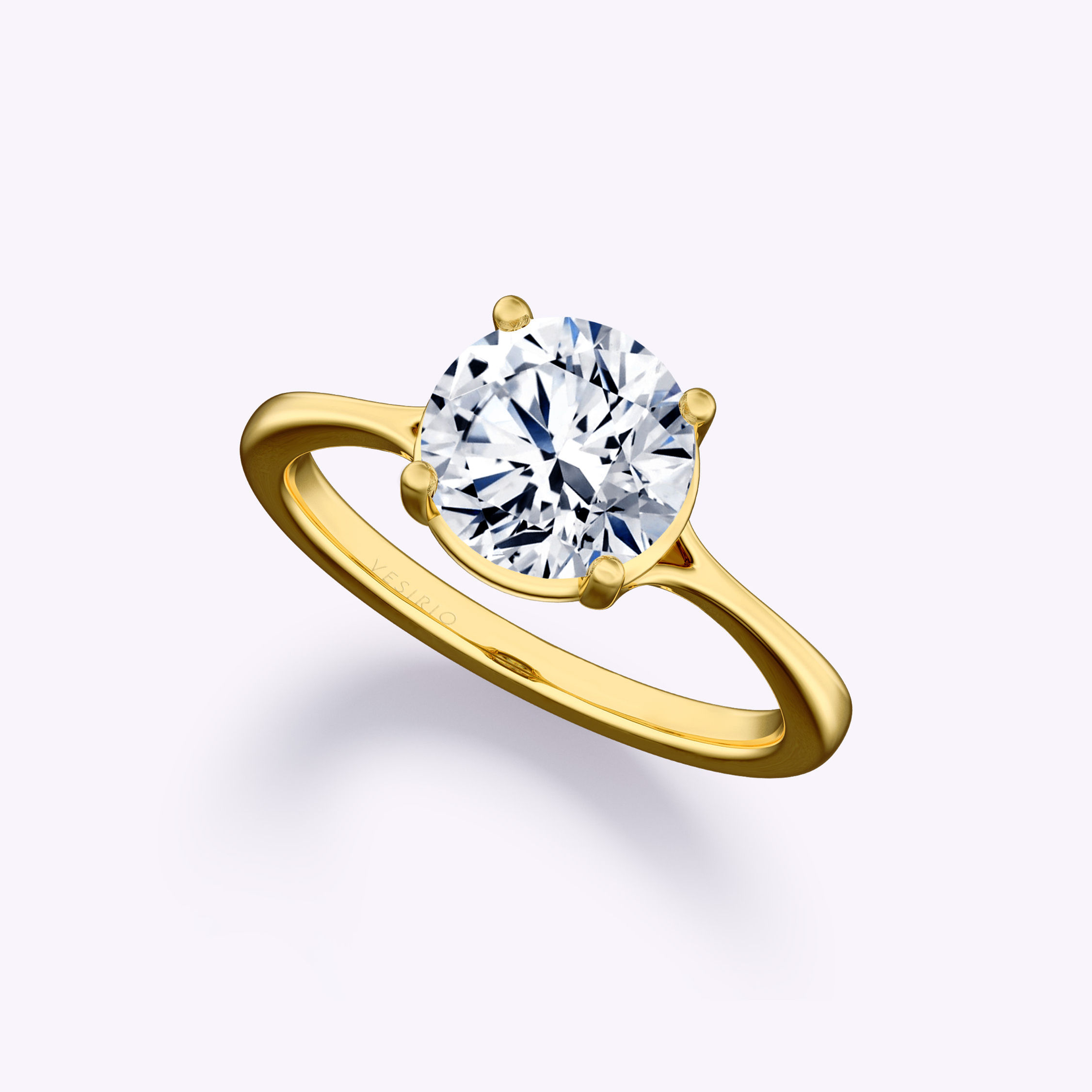 Chic Solitaire 4-Prong Diamond Engagement Ring | 18K Yellow Gold