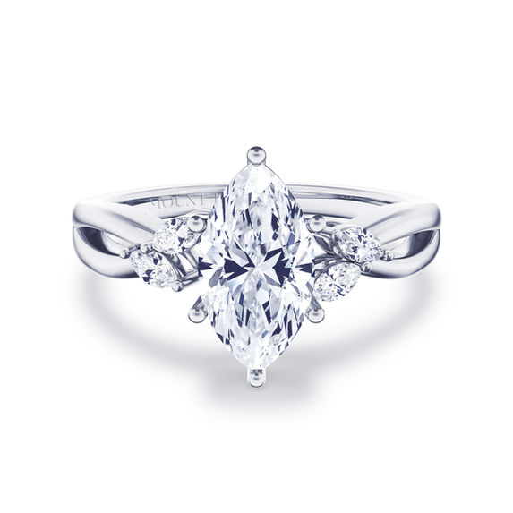 Refined Twisted-Shank Marquise Engagement Diamond Ring