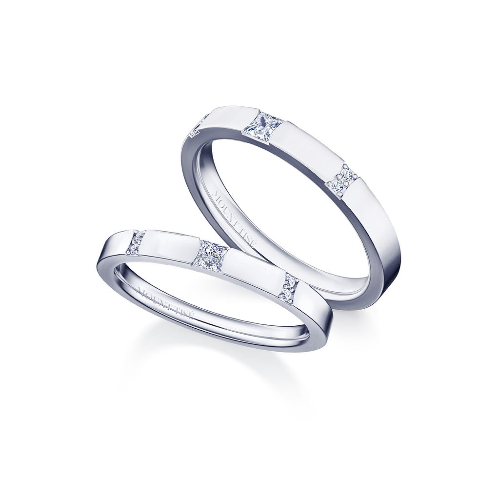 Thumbnail: Couple Ring · Délicatesse | Delicate Tension Set Princess Wedding Diamond Ring