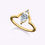 Thumbnail: Dainty Graceful Unique Crown Pear-Shaped Diamond Ring | 18K Yellow Gold