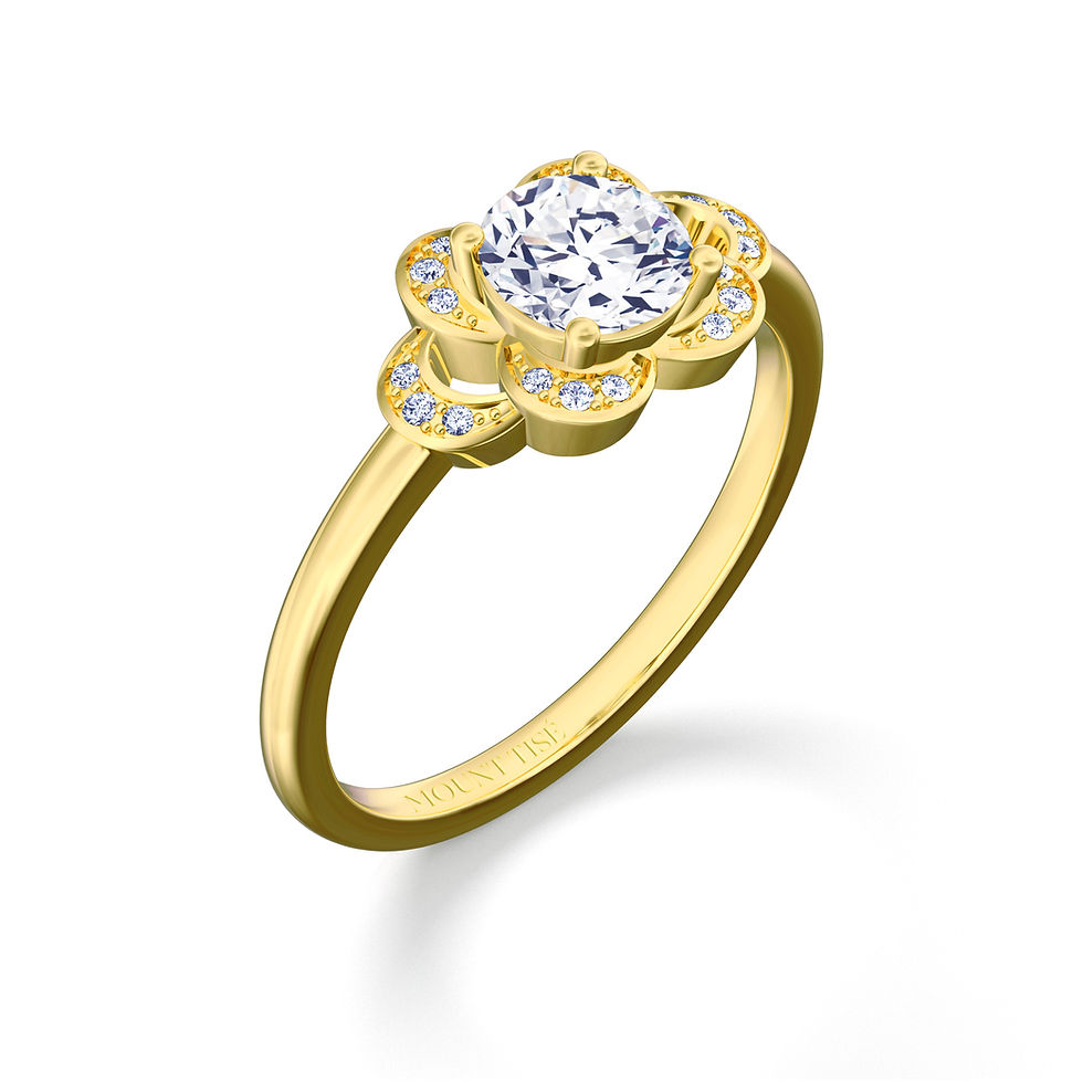 Thumbnail: Fleur de Rêve | Graceful Fresh Floral Gold Engagement Rings | 18K Yellow Gold