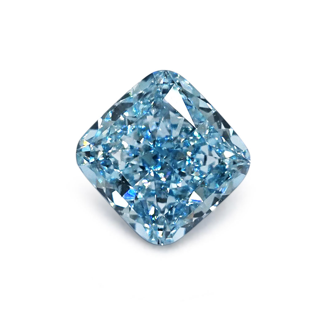 1.57ct Square Cushion Cut Blue Lab-Grown Diamond VS1| Fancy Intense Blue| IGI