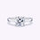 Thumbnail: Modern Cushion Solitaire Diamond Engagement Ring | 18K White Gold | Platinum